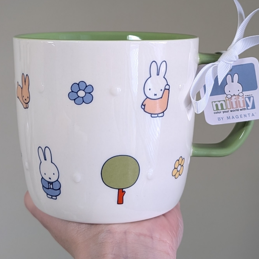 Miffy x Magenta Minimalist Spring Miffy Mug w/ Allover Floral + Bear Design 🧸🌳